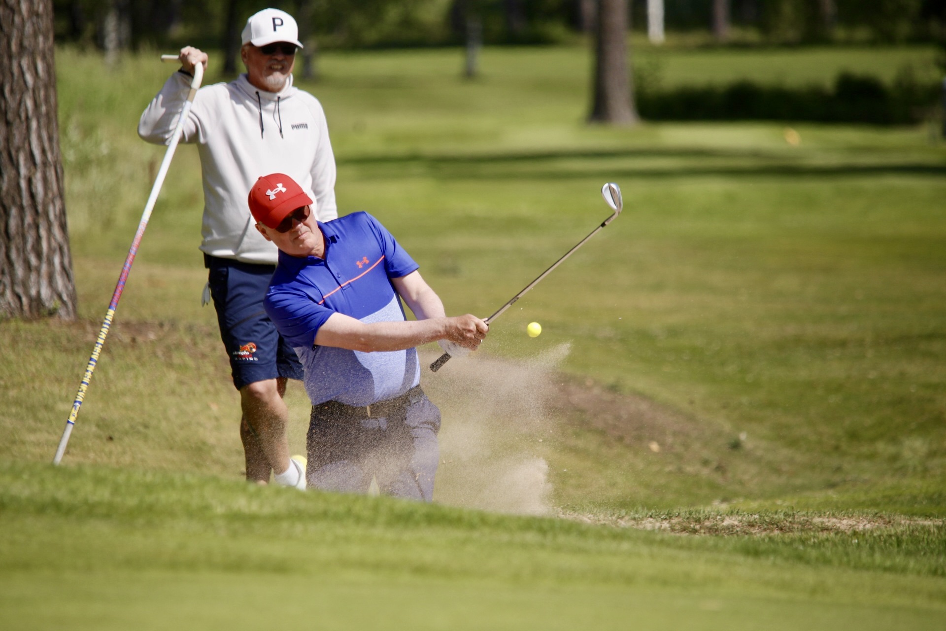 Ett bunkerslag på hål 11. FOTO: GÖRAN ERLANDSSON