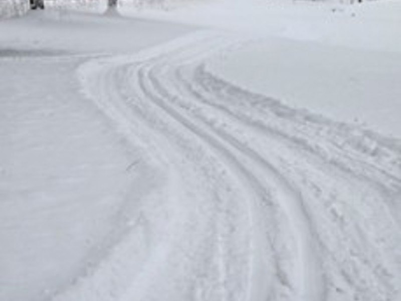 Skidspår på Rättviks golfbana