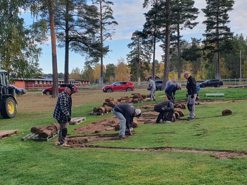 Gräsrull på hål 13 