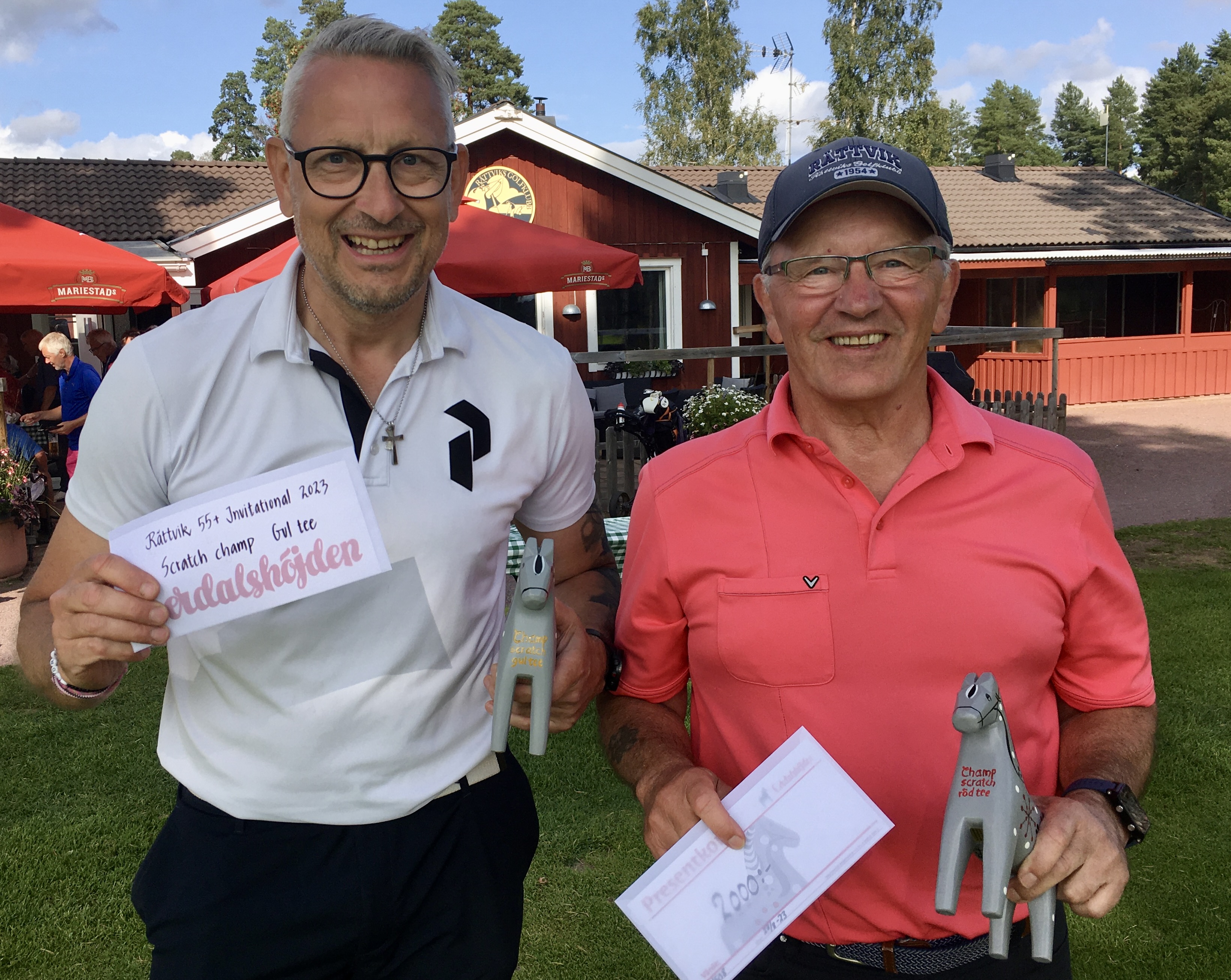 Scratchvinnarna, från gul tee Peter Klingvall, Leksands GK och från röd tee Lennart Karlsson, Rättviks GK